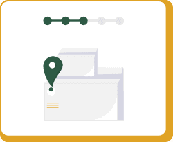 A package with a delivery location pin